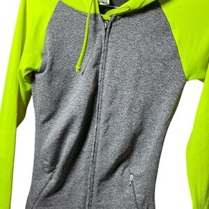 Lime Green and Charcoal Zip Hoodie
